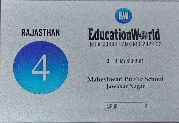 Ranked No - 4 in Rajasthan Co-Education Day School (2022-23)